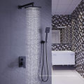Luxury Black Exquisite European Style Three Functions Waterfall Bathroom Taps Mixer Shower Faucet